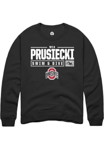 Mia Prusiecki Rally Mens Black Ohio State Buckeyes NIL Stacked Box Crew Sweatshirt