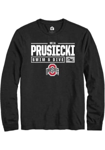 Mia Prusiecki Rally Mens Black Ohio State Buckeyes NIL Stacked Box Tee