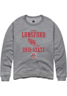 Michael Lunsford Rally Mens Graphite Ohio State Buckeyes NIL Sport Icon Crew Sweatshirt