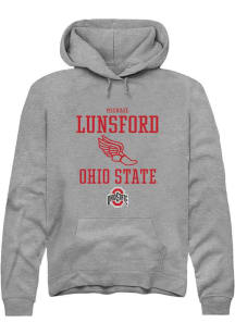 Michael Lunsford Rally Mens Graphite Ohio State Buckeyes NIL Sport Icon Hooded Sweatshirt