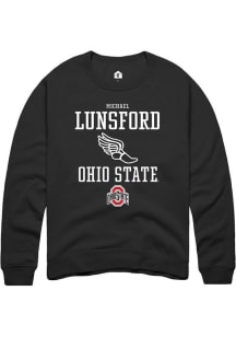 Michael Lunsford Rally Mens Black Ohio State Buckeyes NIL Sport Icon Crew Sweatshirt