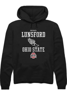 Michael Lunsford Rally Mens Black Ohio State Buckeyes NIL Sport Icon Hooded Sweatshirt
