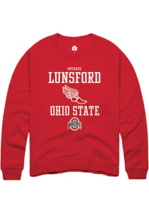 Michael Lunsford Rally Mens Red Ohio State Buckeyes NIL Sport Icon Crew Sweatshirt