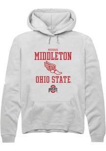 Michael Middleton Rally Mens White Ohio State Buckeyes NIL Sport Icon Hooded Sweatshirt