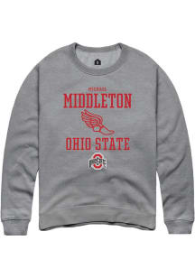 Michael Middleton Rally Mens Graphite Ohio State Buckeyes NIL Sport Icon Crew Sweatshirt