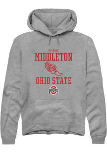 Michael Middleton Rally Mens Graphite Ohio State Buckeyes NIL Sport Icon Hooded Sweatshirt