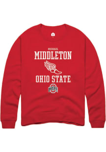 Michael Middleton Rally Mens Red Ohio State Buckeyes NIL Sport Icon Crew Sweatshirt
