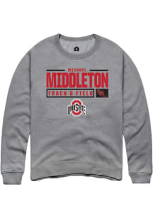 Michael Middleton Rally Mens Graphite Ohio State Buckeyes NIL Stacked Box Crew Sweatshirt
