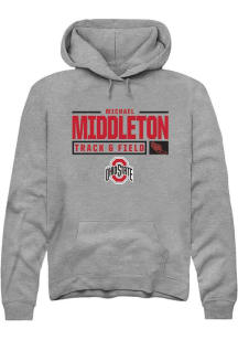 Michael Middleton Rally Mens Graphite Ohio State Buckeyes NIL Stacked Box Hooded Sweatshirt