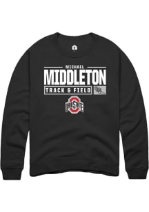 Michael Middleton Rally Mens Black Ohio State Buckeyes NIL Stacked Box Crew Sweatshirt