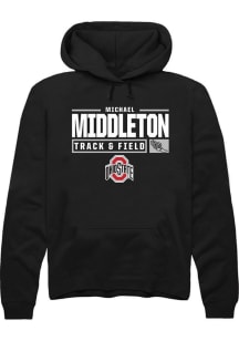 Michael Middleton Rally Mens Black Ohio State Buckeyes NIL Stacked Box Hooded Sweatshirt