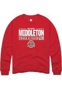 Michael Middleton Rally Mens Red Ohio State Buckeyes NIL Stacked Box Crew Sweatshirt
