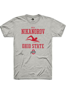 Mila Nikanorov Ash Ohio State Buckeyes NIL Sport Icon Short Sleeve T Shirt