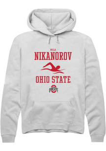 Mila Nikanorov Rally Mens White Ohio State Buckeyes NIL Sport Icon Hooded Sweatshirt