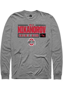 Mila Nikanorov Rally Mens Graphite Ohio State Buckeyes NIL Stacked Box Tee