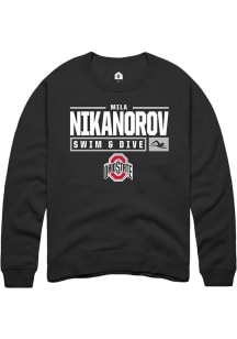 Mila Nikanorov Rally Mens Black Ohio State Buckeyes NIL Stacked Box Crew Sweatshirt