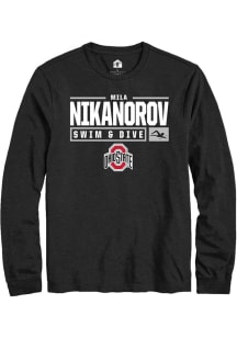 Mila Nikanorov Rally Mens Black Ohio State Buckeyes NIL Stacked Box Tee