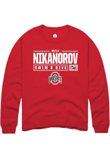 Mila Nikanorov Rally Mens Red Ohio State Buckeyes NIL Stacked Box Crew Sweatshirt