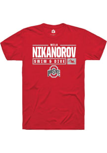 Mila Nikanorov Red Ohio State Buckeyes NIL Stacked Box Short Sleeve T Shirt