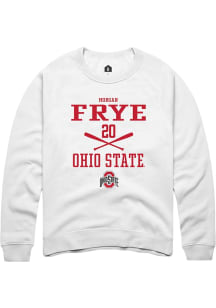 Morgan Frye Rally Mens White Ohio State Buckeyes NIL Sport Icon Crew Sweatshirt