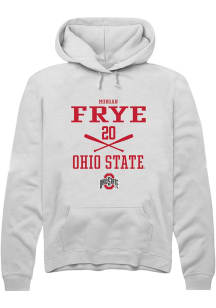 Morgan Frye Rally Mens White Ohio State Buckeyes NIL Sport Icon Hooded Sweatshirt