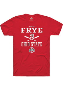 Morgan Frye Red Ohio State Buckeyes NIL Sport Icon Short Sleeve T Shirt