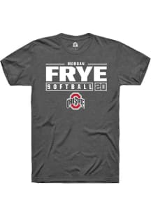 Morgan Frye Dark Grey Ohio State Buckeyes NIL Stacked Box Short Sleeve T Shirt