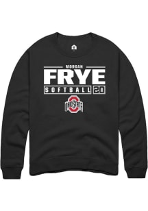 Morgan Frye Rally Mens Black Ohio State Buckeyes NIL Stacked Box Crew Sweatshirt