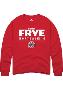 Morgan Frye Rally Mens Red Ohio State Buckeyes NIL Stacked Box Crew Sweatshirt