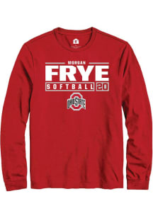 Morgan Frye Rally Mens Red Ohio State Buckeyes NIL Stacked Box Tee