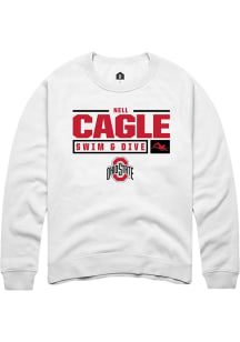 Nell Cagle Rally Mens White Ohio State Buckeyes NIL Stacked Box Crew Sweatshirt