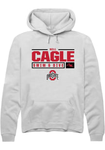 Nell Cagle Rally Mens White Ohio State Buckeyes NIL Stacked Box Hooded Sweatshirt