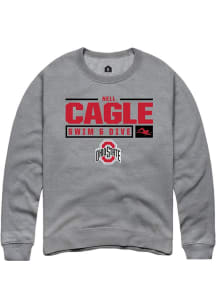 Nell Cagle Rally Mens Graphite Ohio State Buckeyes NIL Stacked Box Crew Sweatshirt