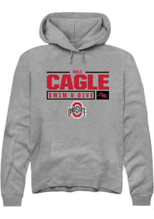 Nell Cagle Rally Mens Graphite Ohio State Buckeyes NIL Stacked Box Hooded Sweatshirt