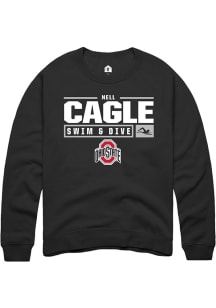 Nell Cagle Rally Mens Black Ohio State Buckeyes NIL Stacked Box Crew Sweatshirt