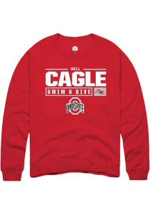 Nell Cagle Rally Mens Red Ohio State Buckeyes NIL Stacked Box Crew Sweatshirt