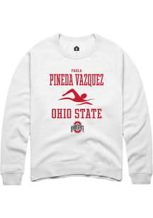 Paola Pineda Vazquez Rally Mens White Ohio State Buckeyes NIL Sport Icon Crew Sweatshirt