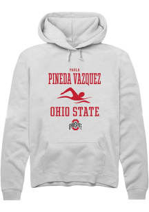 Paola Pineda Vazquez Rally Mens White Ohio State Buckeyes NIL Sport Icon Hooded Sweatshirt