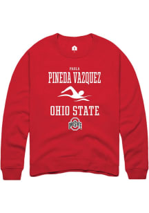 Paola Pineda Vazquez Rally Mens Red Ohio State Buckeyes NIL Sport Icon Crew Sweatshirt