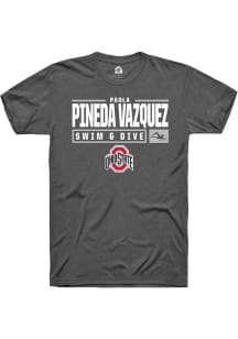 Paola Pineda Vazquez Dark Grey Ohio State Buckeyes NIL Stacked Box Short Sleeve T Shirt