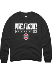 Paola Pineda Vazquez Rally Mens Black Ohio State Buckeyes NIL Stacked Box Crew Sweatshirt