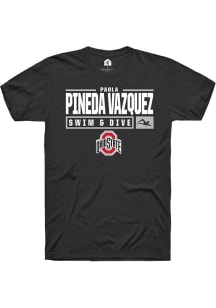 Paola Pineda Vazquez Black Ohio State Buckeyes NIL Stacked Box Short Sleeve T Shirt