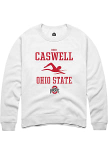 Reid Caswell Rally Mens White Ohio State Buckeyes NIL Sport Icon Crew Sweatshirt