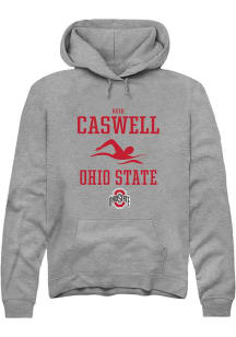 Reid Caswell Rally Mens Graphite Ohio State Buckeyes NIL Sport Icon Hooded Sweatshirt