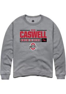 Reid Caswell Rally Mens Graphite Ohio State Buckeyes NIL Stacked Box Crew Sweatshirt