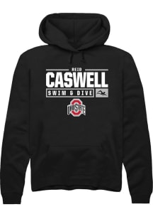 Reid Caswell Rally Mens Black Ohio State Buckeyes NIL Stacked Box Hooded Sweatshirt