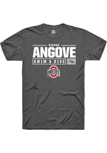 Sienna Angove Dark Grey Ohio State Buckeyes NIL Stacked Box Short Sleeve T Shirt