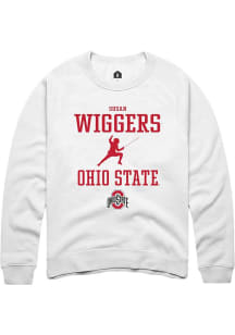 Susan Wiggers Rally Mens White Ohio State Buckeyes NIL Sport Icon Crew Sweatshirt