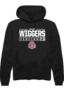 Susan Wiggers Rally Mens Black Ohio State Buckeyes NIL Stacked Box Hooded Sweatshirt