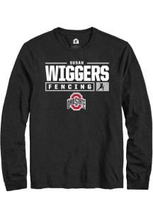 Susan Wiggers Rally Mens Black Ohio State Buckeyes NIL Stacked Box Tee